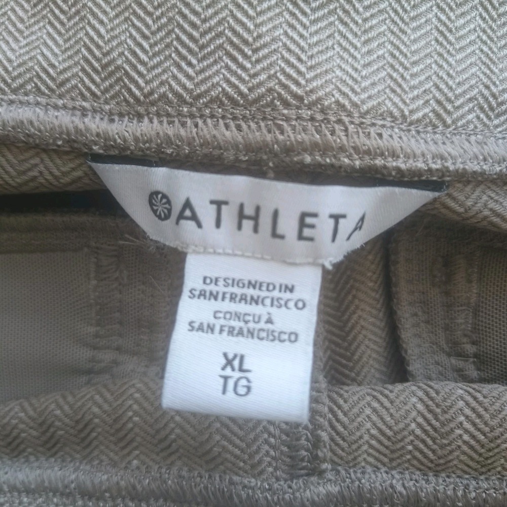 Athleta Delancey Skyline Zip-Up Ankle Herringbone Leggings for Women Sz XL Beige - Picture 9 of 11